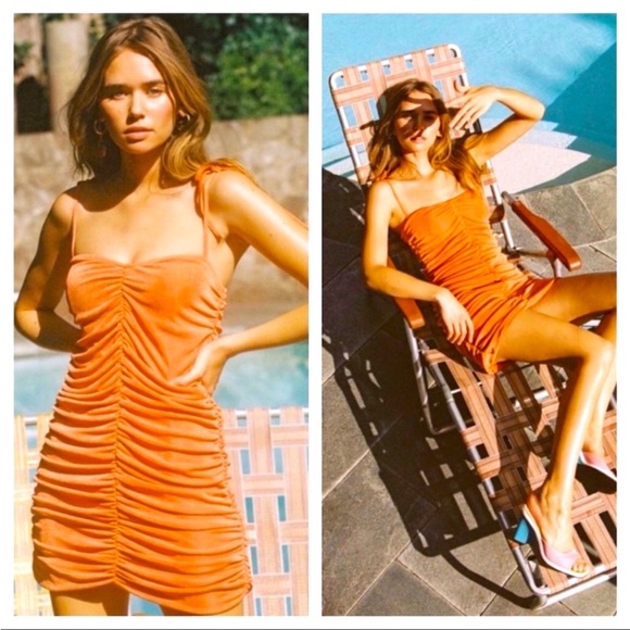 NWOT With Jean Diana Dress in Orange Size Small - Picture 5 of 10